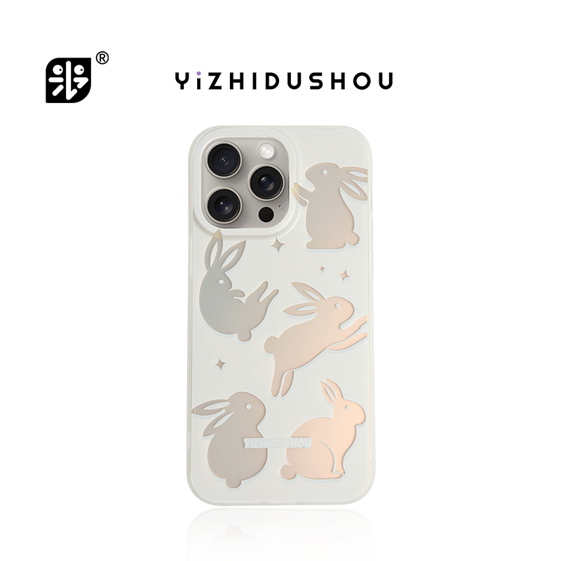 苹果16promax镭射ins兔子手机壳