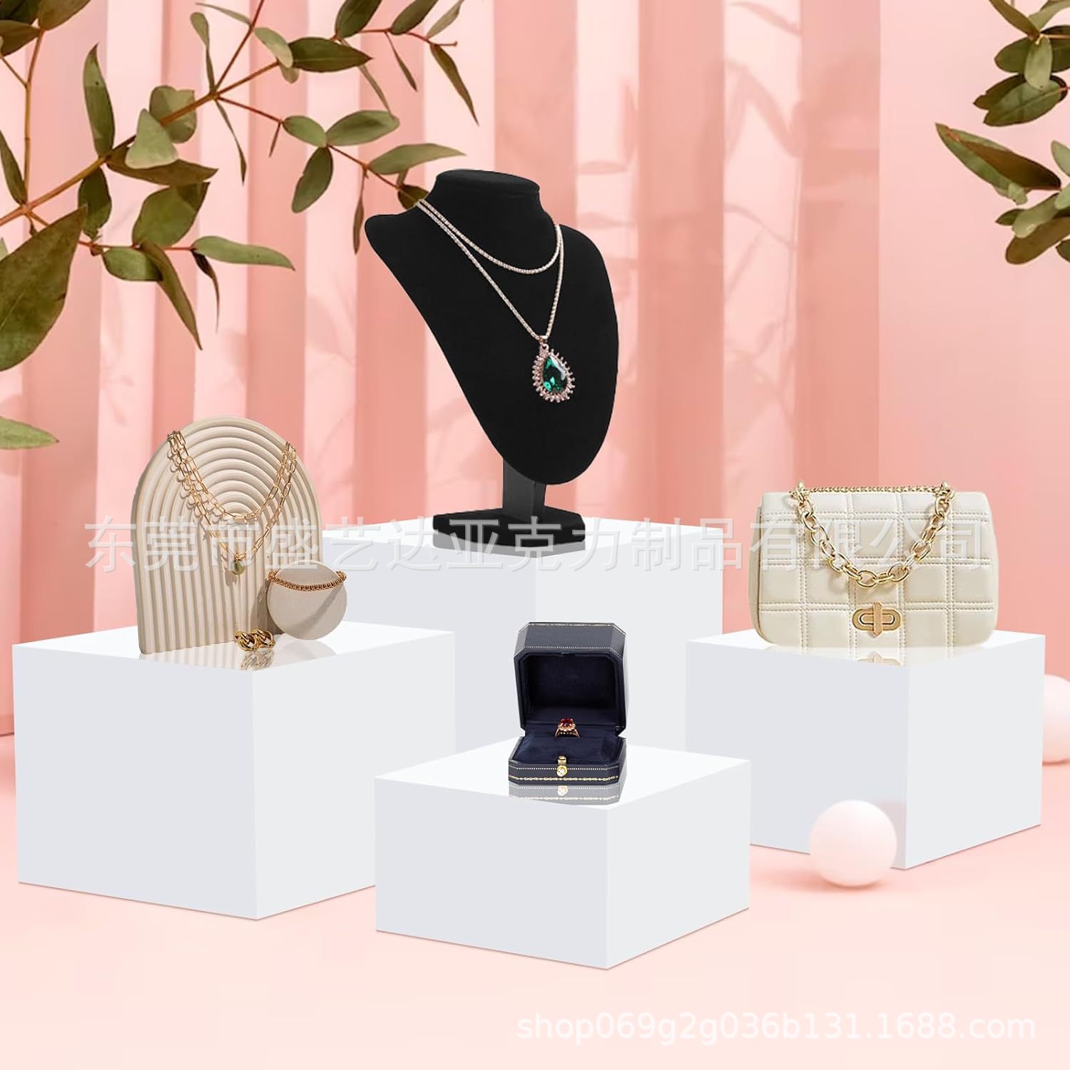 亚克力4件套自助餐桌蛋糕甜品摆放架纸杯蛋糕化妆品手办展示架