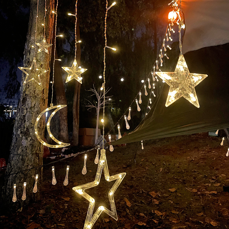 太阳能星星灯led灯串户外露营小彩灯 节日布置氛围天幕装饰灯