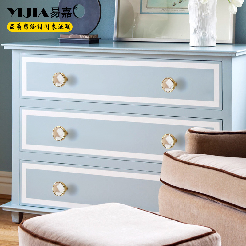欧式橱柜贝壳抽屉单孔拇指拉手现代简约床头柜电视柜子衣柜门把手