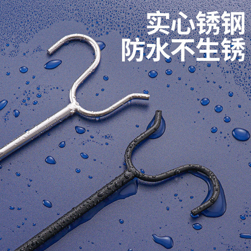 不锈钢加长衣叉撑衣叉7厘实心家用阳台挑衣杆一体挂衣杆厂家直销