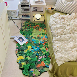 卧室地毯长条床前床边毯子儿童房间地垫森林花朵异形飘窗垫可机洗