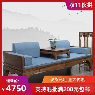 实木罗汉床新中式禅意老榆木古典沙发床榻新款实木家具
