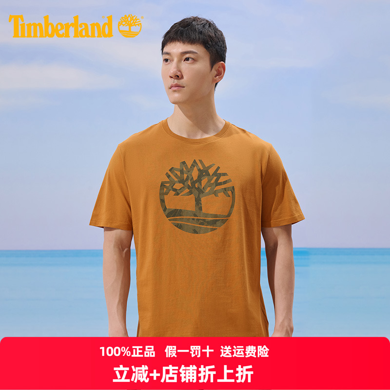 添柏岚T恤男印花纯棉圆领