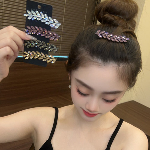 闪钻麦穗发夹侧边刘海夹女新款