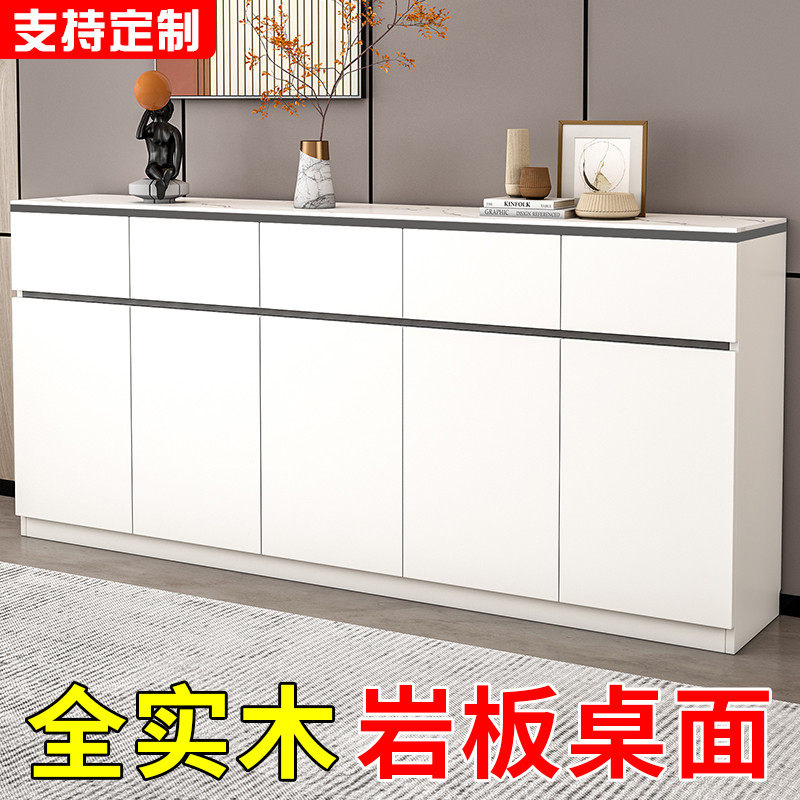 岩板餐边柜靠墙一体储物柜橱柜家用厨房客厅收纳柜子置物柜茶水柜