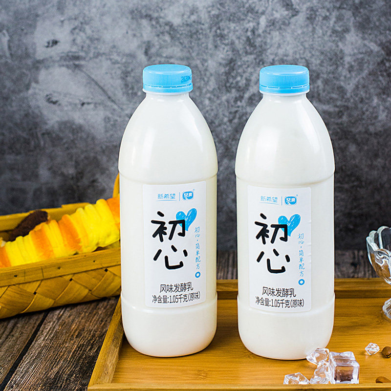 新希望初心大桶1.05kg桶装新鲜低温酸奶大桶营养健康家庭装