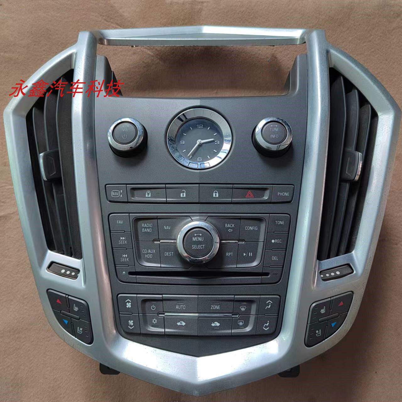 凯迪拉克SRX ATS空调开关控制面板 中控多媒体CD控制面板电子钟表