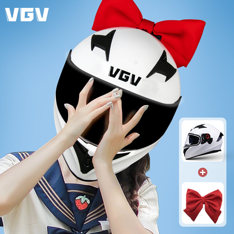 3c摩托车头盔四季蝴蝶结全覆式