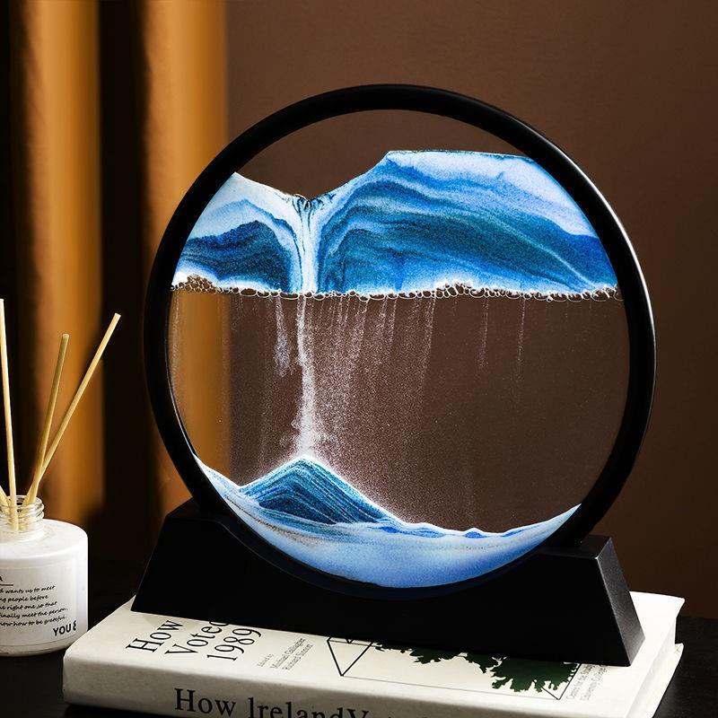 创意艺术流沙画摆件客厅办公室酒柜玻璃3D立体沙画装饰品生日礼物图片