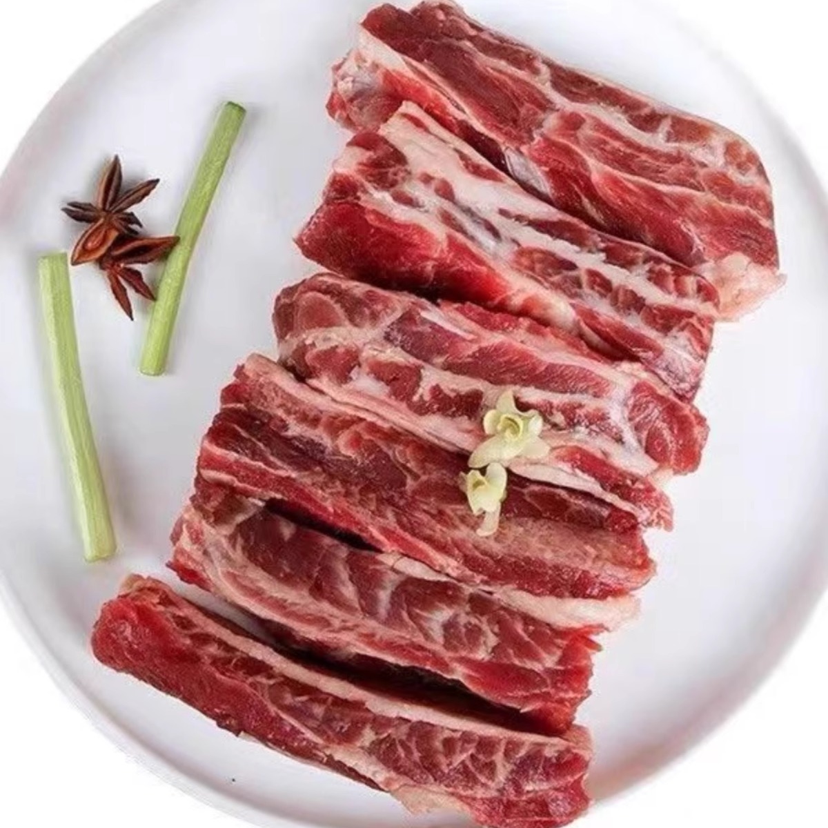安徽黄牛腹肉条新鲜牛排骨牛肋条肉1000g现宰牛肉牛腩条顺丰包邮