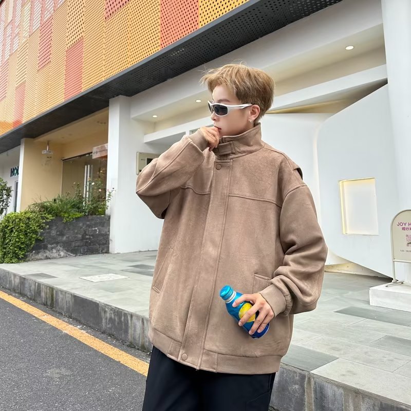 麂皮绒外套男春秋季2025新款设计感美式潮牌宽松休闲夹克J2305,男装夹克,星座603-2