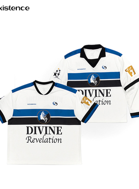 IN EXISTENCE存世25SS「女神」拼色万针刺绣假两件网眼足球服球衣