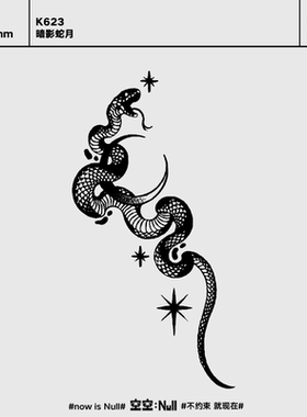 空空NULL 暗影蛇月  草本防水持久纹身贴男女果汁纹身贴保持久