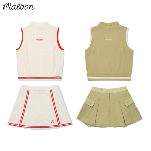 MALBON高尔夫女夏拼色套装