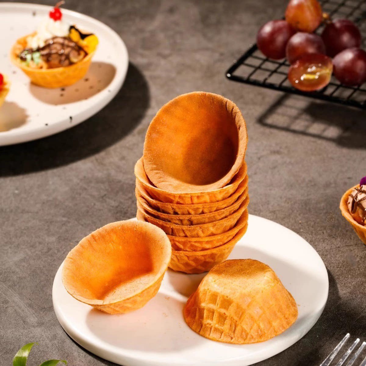 奇洋福华夫碗脆塔壳脆壳华夫碗香脆壳挞壳塔底黄金雀巢香脆壳脆盏