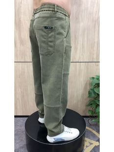 抖音男士 百搭六兜宽松小直角裤 老爹裤 直筒弹力牛仔裤 休闲裤 春秋季