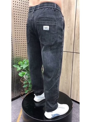 抽绳长裤水洗秋冬季百搭牛仔裤