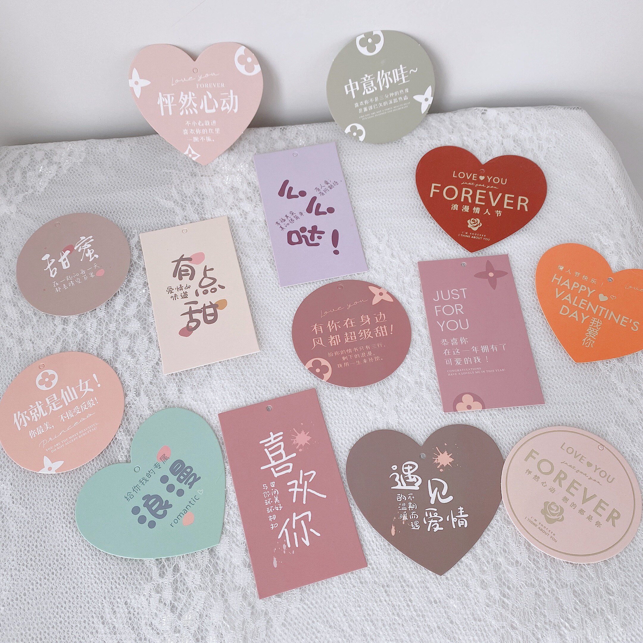 情人节贺卡爱情表白卡鲜花花束礼物礼盒祝福卡片挂卡装饰玫瑰套卡