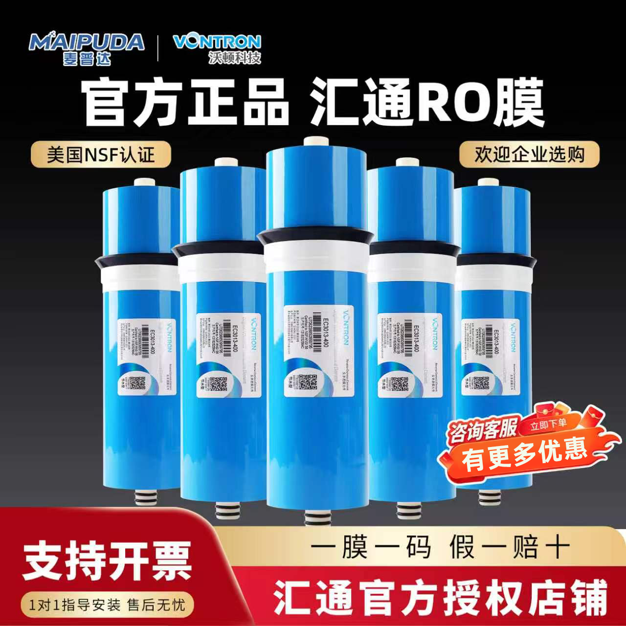 汇通RO膜滤芯反渗透滤芯图片