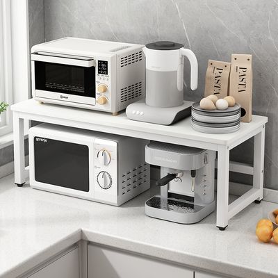 厨房置物架桌面隔板架单双层加厚灶台架烤箱架微波炉电饭煲收纳架