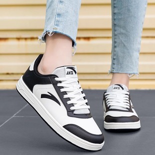 安踏女鞋板鞋2026夏款新款官方旗舰店正品小白鞋皮面运动鞋休闲鞋