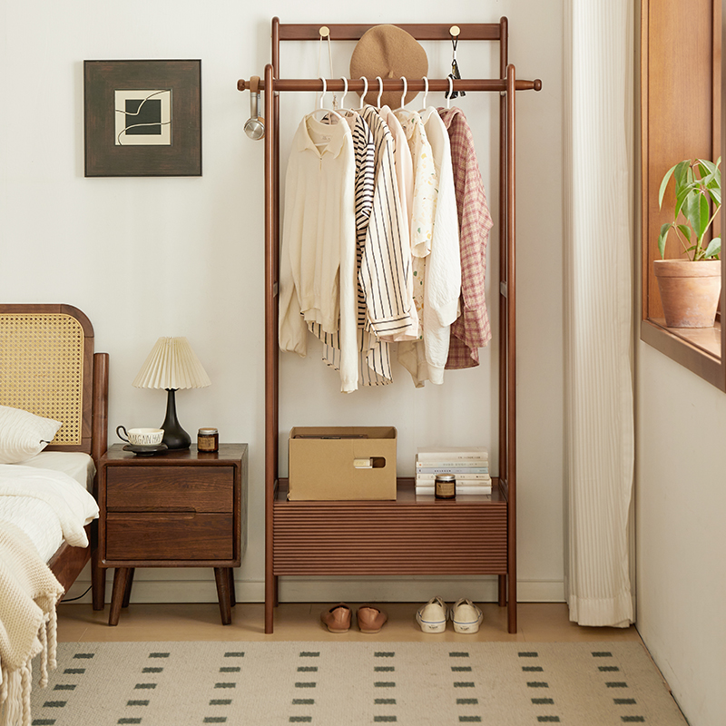 实木衣帽架落地卧室家用挂衣架