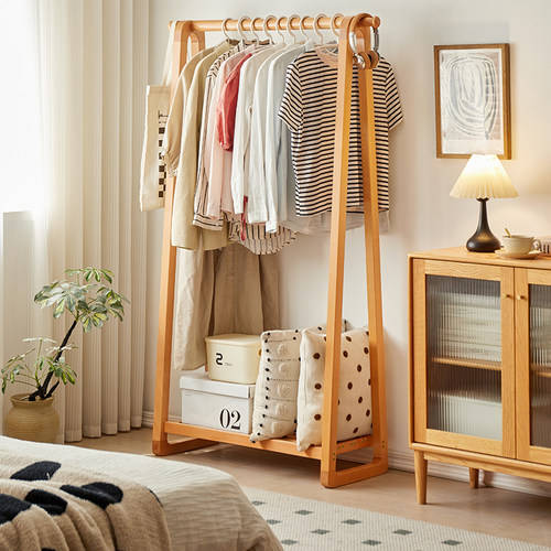 实木衣帽架落地卧室家用挂衣架