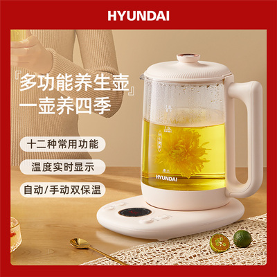 HYUNDAI养生壶玻璃保温电水壶