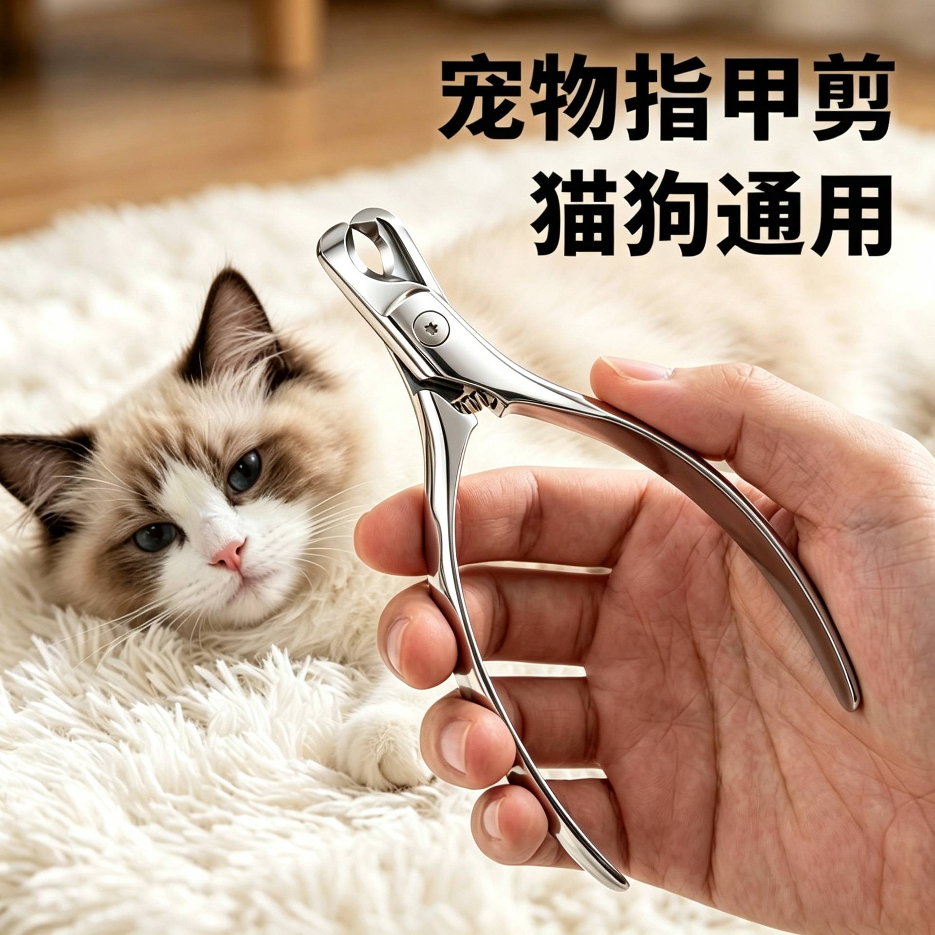 猫咪专用指甲刀套装磨爪器不锈钢宠物指甲剪狗狗指甲钳防血线剪子