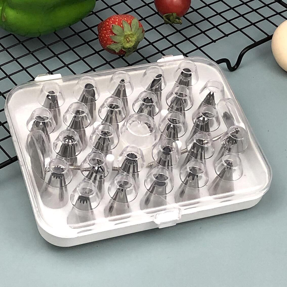 现货套装蛋糕烘焙工具裱花袋装饰韩式不锈钢盒装奶油裱花嘴全套