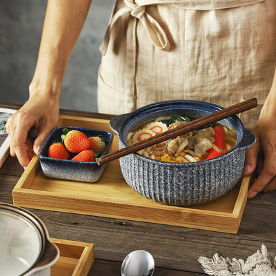 日式面碗大碗家用大号汤碗创意陶瓷泡面碗汤面碗商用拉面碗袋盖