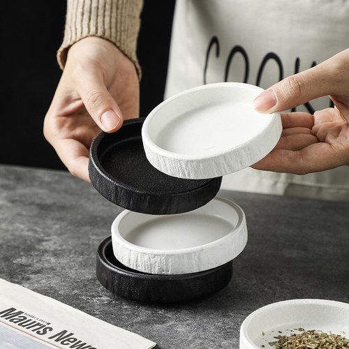 陶瓷小菜碟醋碟圆形小吃碟子