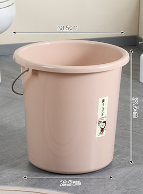 手提塑料水桶大号储水桶圆桶学生宿舍桶水盆套装洗澡桶洗衣桶家用