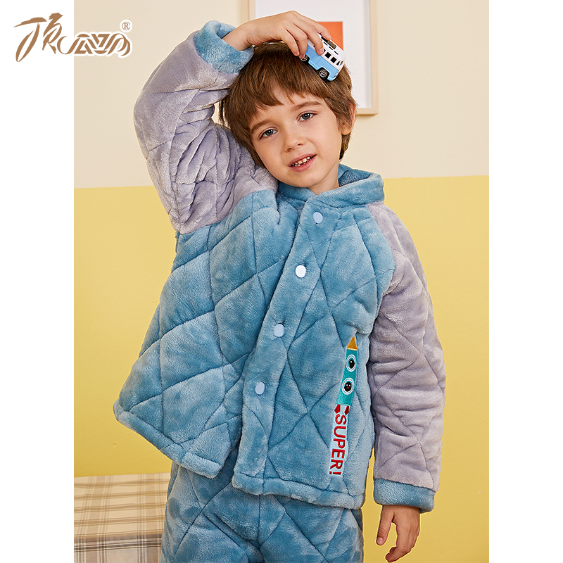 儿童家居服套装小立领睡衣冬季