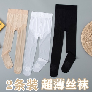 儿童连裤袜夏季薄款女童白色舞蹈袜超薄宝宝肤色光腿光腿神器丝袜