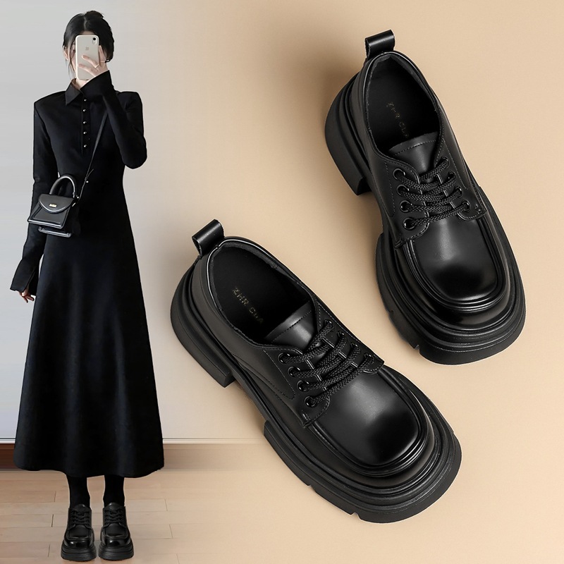 ZHR时尚百搭小皮鞋2024秋季新款厚底乐福鞋英伦单鞋ins潮洋气