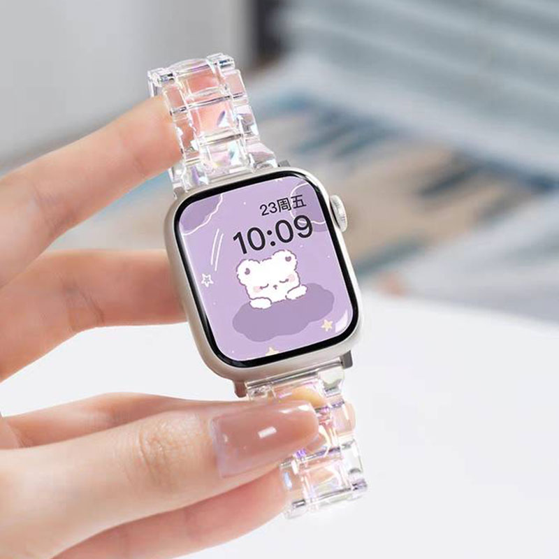 镭射透明iwatch10手表带s9新款