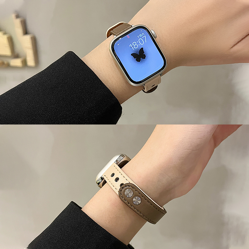 iwatch新款双钉拼色拼皮表带