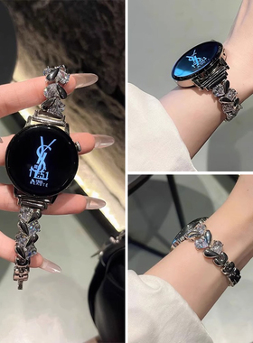 〔春夏新款〕高级爱心皓石适用华为GT6/GT5表带GT4金属手表带GT3手链式watchgt女款5Pro女士watch3pro夏季GT2