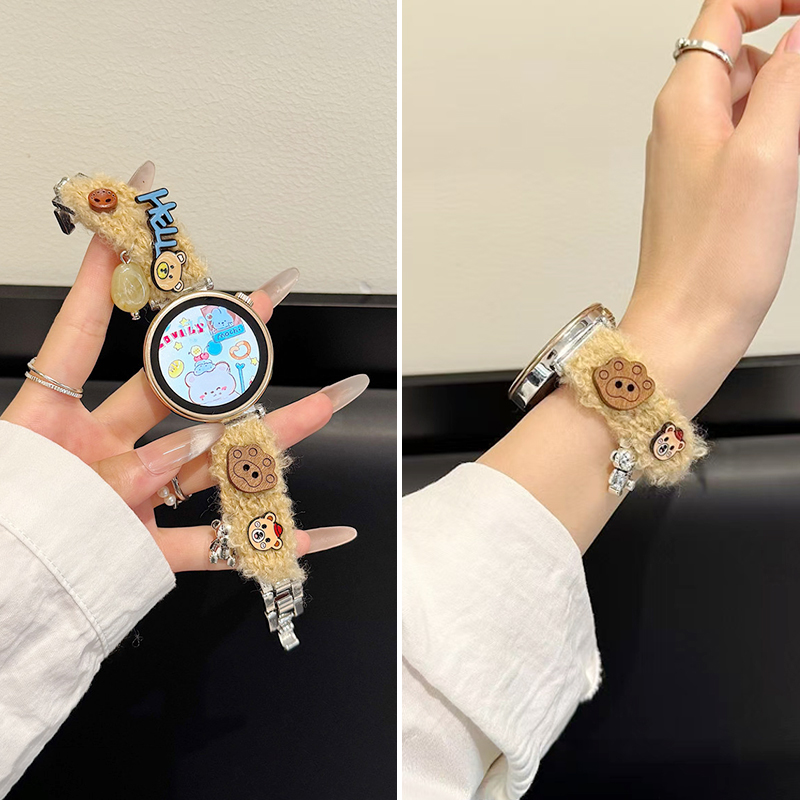 秋冬新款羊羔毛适用华为GT6表带