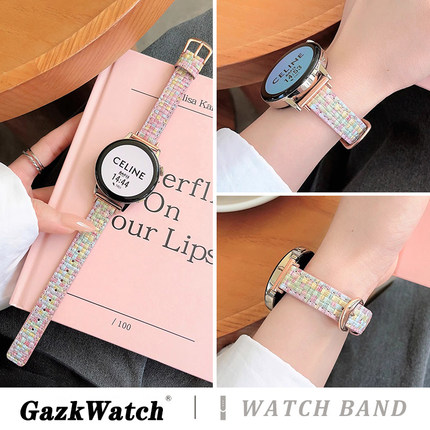 新款适用华为GT5表带watchgt4pro智能GT4手表带GT3编织纹小蛮腰GT2真皮41mm女款18/20/22皮质4Pro专用E秋冬季