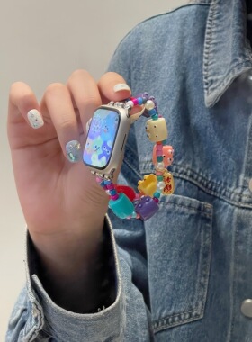 Gazk夏日多巴胺适用iwatch8手表夏天新款applewatch7小怪兽手链表带iwatchs7女款iPhonewatch6代se小众s6可爱