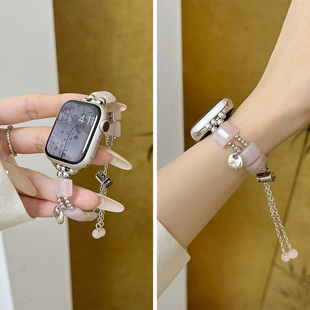 新中式适用iwatchs10表带applewatch9苹果s8手表表带iwatchse中国风s7手链式iPhonewatchs6女款夏季s9女式SE