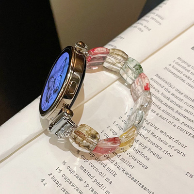 裂纹水晶华为gt6表带gt5彩色玻璃