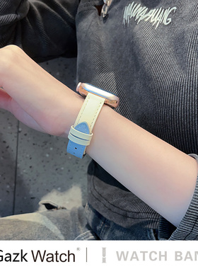 蝴蝶扣适用iwatchs10拼色表带applewatchs9苹果s8手表带iphonewatchs765432代se新款真皮watchs女款ultra秋冬