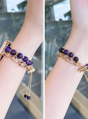 新款猫眼石适用iwatchs10表带applewatc9苹果s8手表表带s7手链式se代iphonewatchs6女款夏季手链s5女式watchs