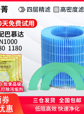 适配巴慕达Rain加湿器过滤网ERN1000 1080 1180净化水垢滤芯套装