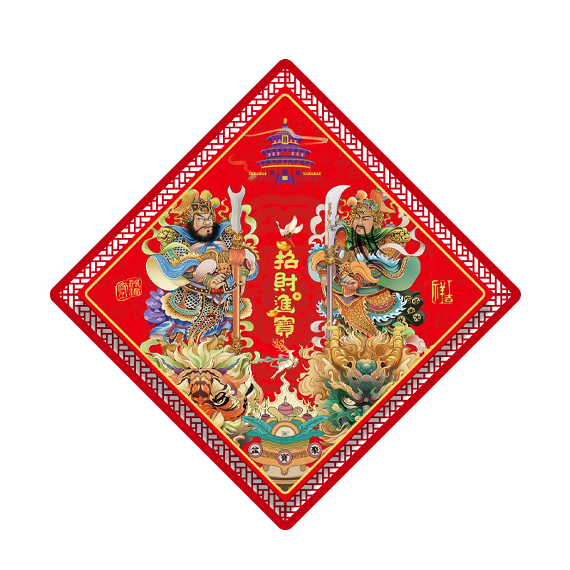 立体单门神门贴磁吸自粘款楼房入门神