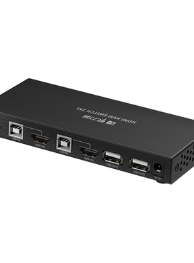 快刀客HDMI2.0 KVM二进一出2口切屏换器4K高清鼠标键盘打印机共享